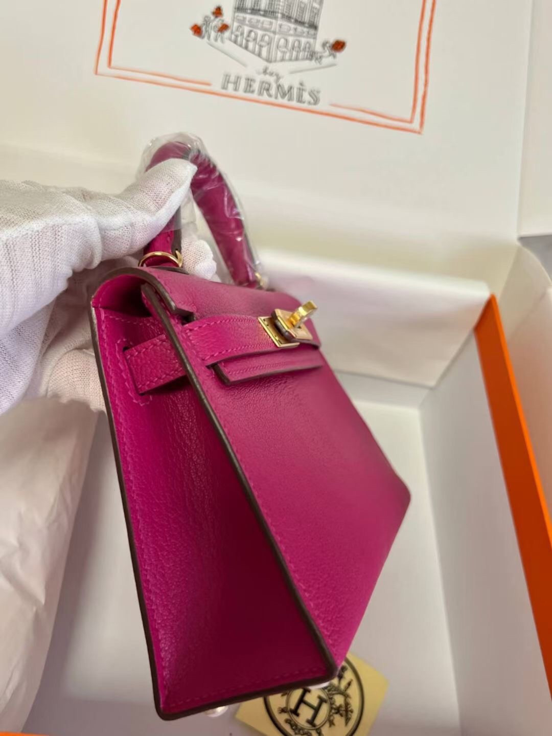 H**me5 mini kelly chèvre 19 19×6×12cm