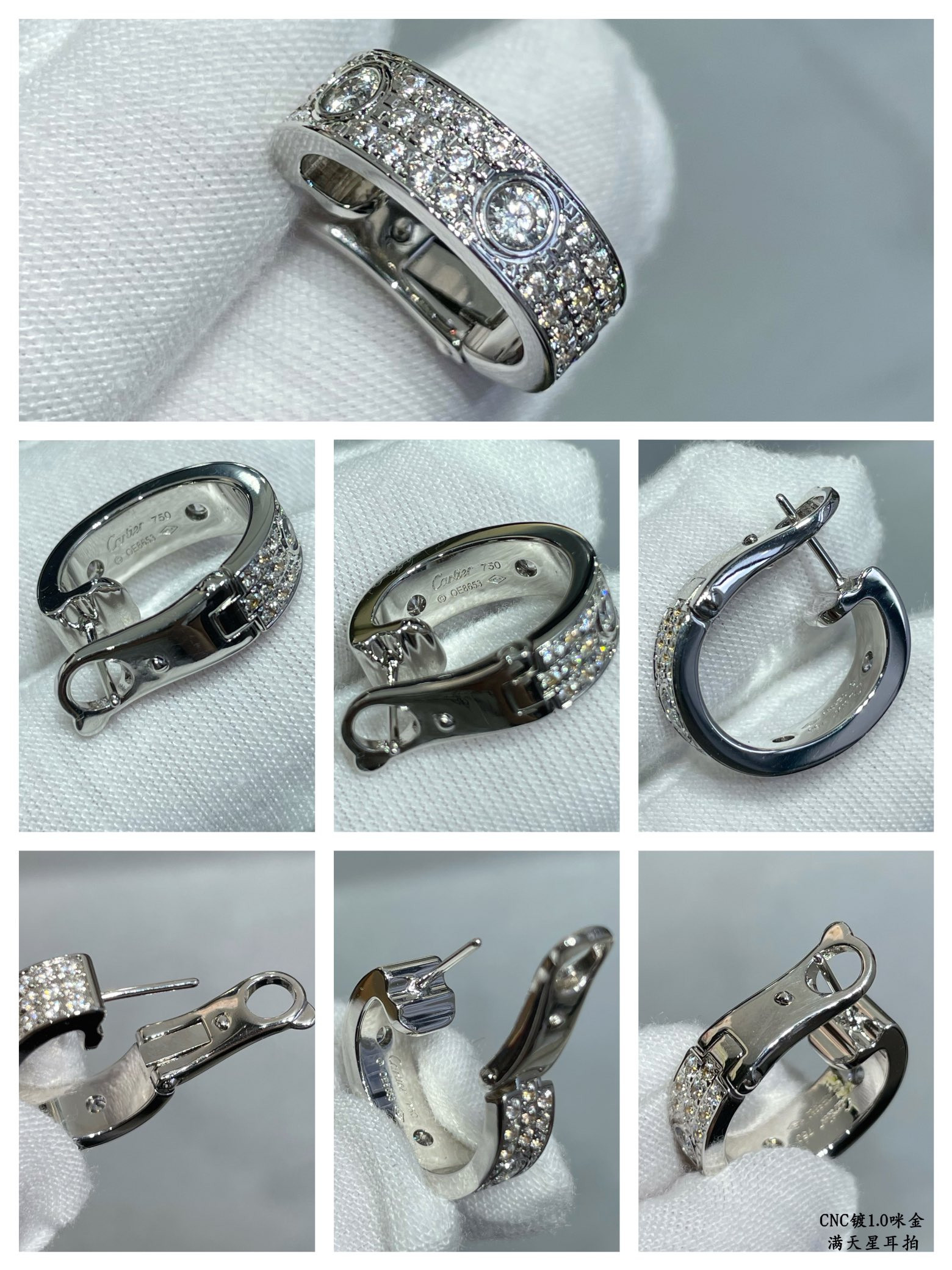 Ca*t*er wide version full pave earrings