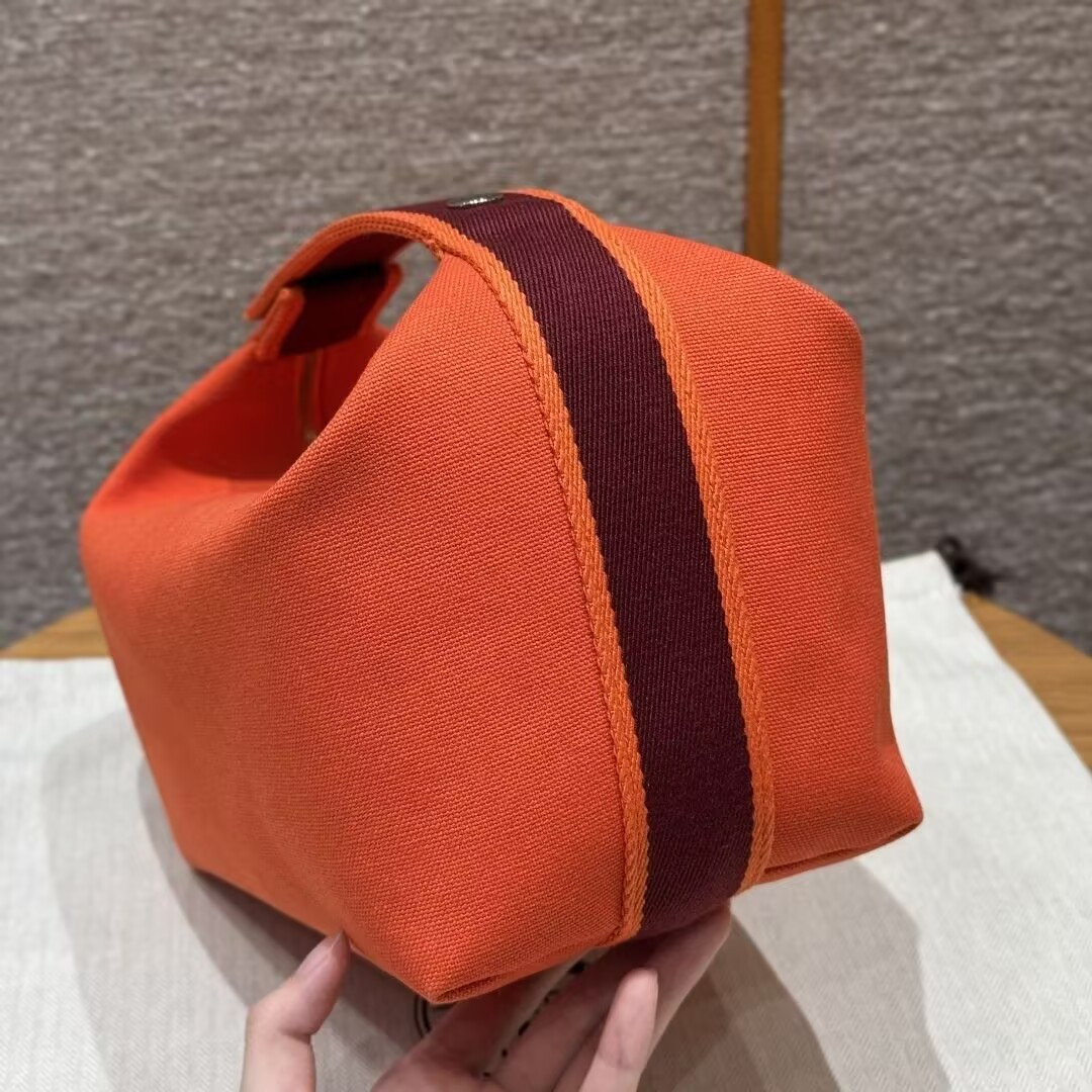 H**mes canvas bride-a-brac case toiletry pouch