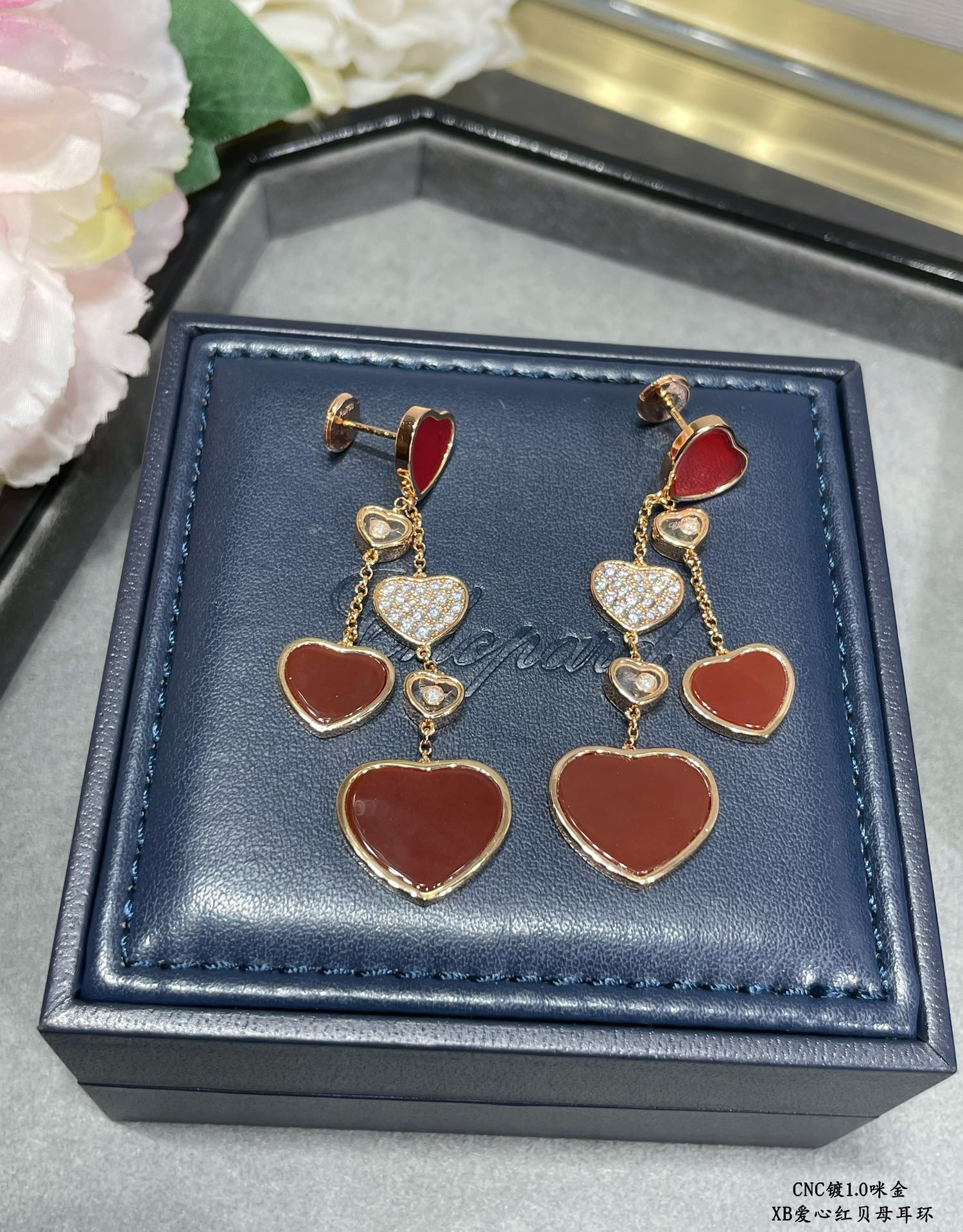Chopard Mother-of-Pearl Heart Earrings