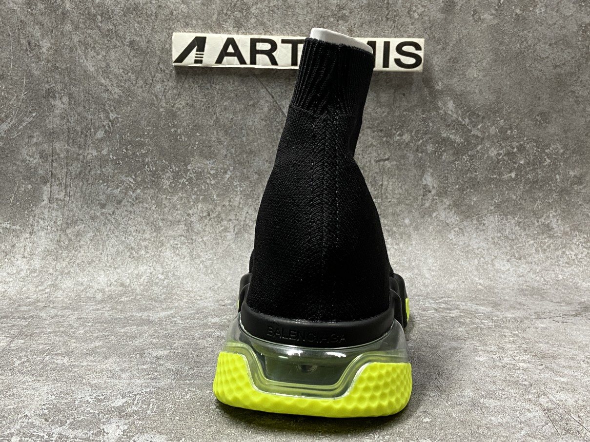 Balenciga Speed Trainer Clearsole Yellow Fluo