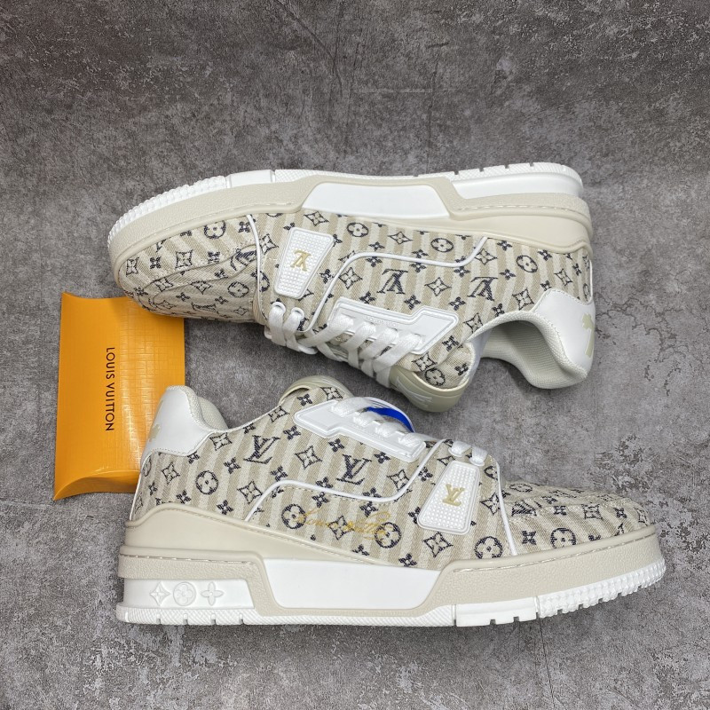 LV Trainer Beige Stripe Monogram