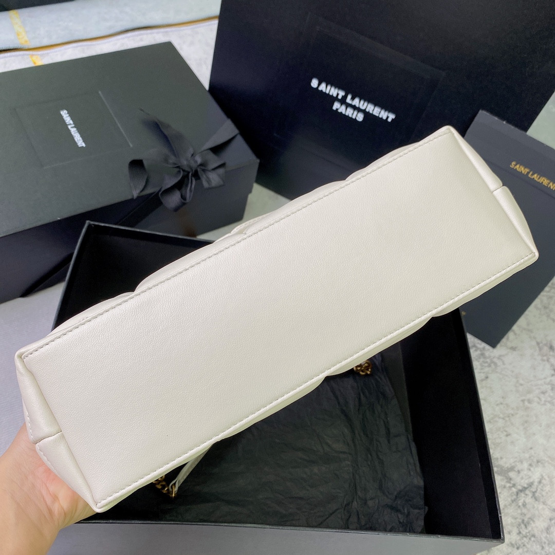 Y*L puffer small in nappa leather white 11.4 x 6.6 x 4.3 inches