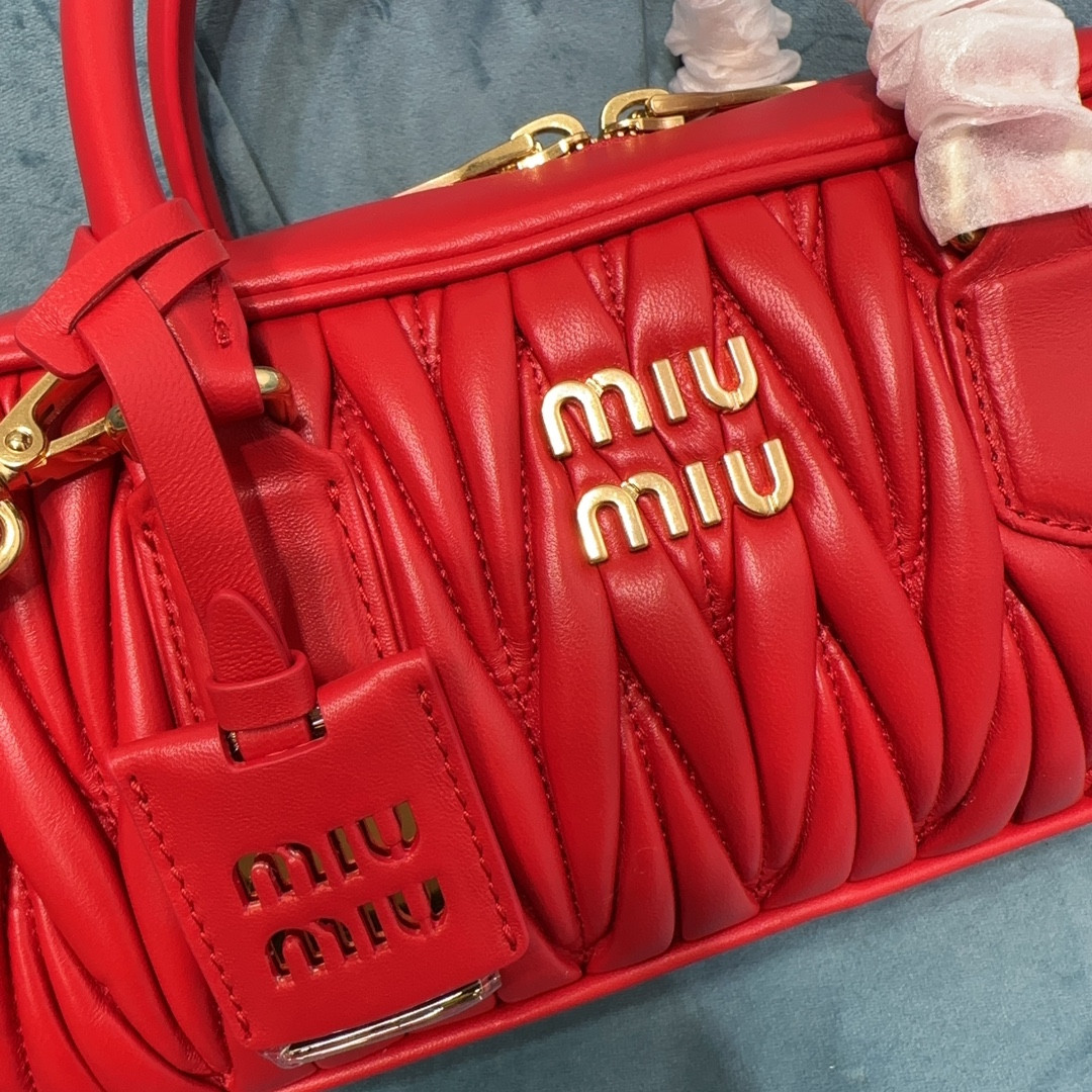Miu Miu Arcadie matelassé nappa leather bag 12x27x9cm